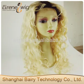 Eirene 150% density loose wave lace wig Brazilian hair virgin full lace wig ombre blonde color 100% human hair half head wig