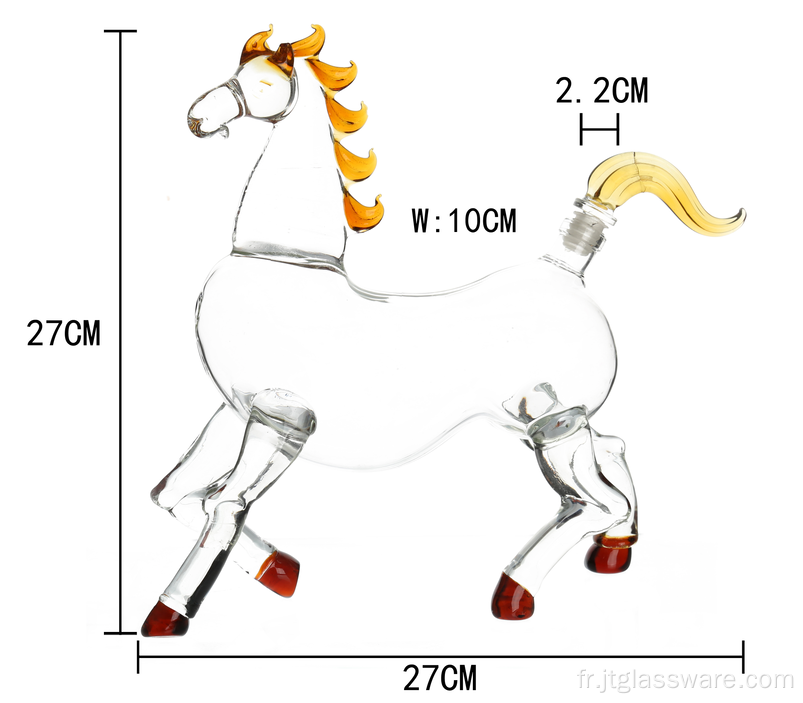 Carafe à liqueur et spiritueux en forme de cheval sur mesure