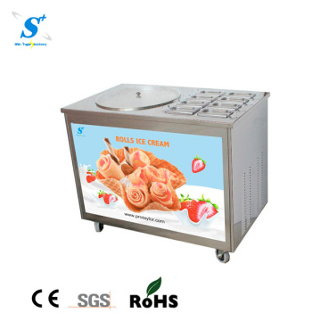 Machine de rouleau de crème glacée frit fruit frais