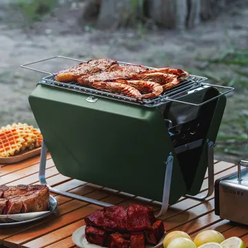 Portable Folding Charcoal Barbecue Rack for Outdoor Stainless Steel Stove