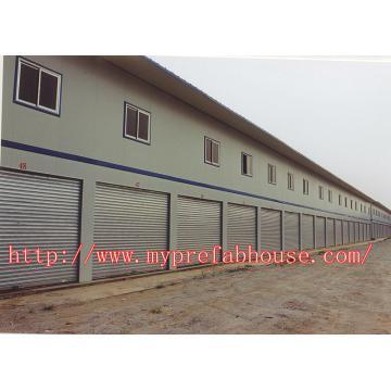 prefab warehouse with light steel structure frame & sandwich panels
