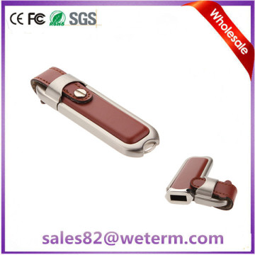 China OEM Manufacturer Leather & Metal USB Anti Copy Electronic Product USB Memory