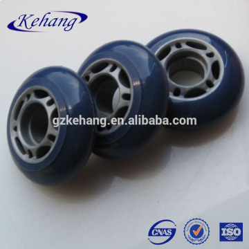 High rebound pu wheels 64mm for suitcase parts Blue/ Grey Hub