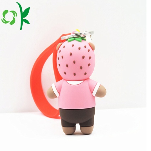 New Style Cartoon Bear Bag Hållare Silicone Keychains