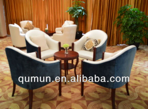 China manufacturer luxury hotel hospitality furniture sofa with soft fabric upholstery