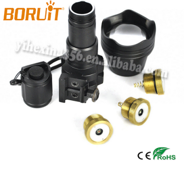 CREE LED Torch 5 Work Modes White/Green/Red Hunting Flashlight With Gun Mount