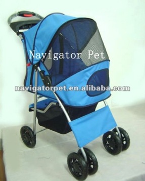 Dog Soft Stroller with large storage basket