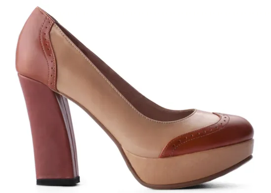 Spring / Summer / Autumn Brown High Heel Pump Shoes , Head Layer Cowhide