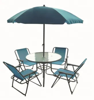 Foldable Outdoor Garden Set: Table and Chair with Umbrella (6 Sets)
