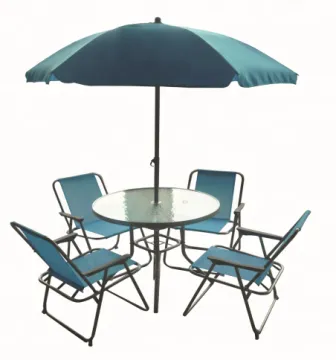 Foldable Outdoor Garden Set: Table and Chair with Umbrella (6 Sets)