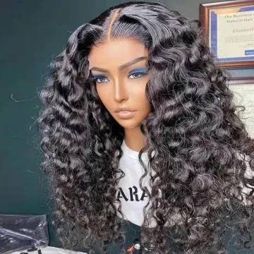 Wholesale 13*4" 4*4" Deep Wave Hd Lace Frontal Closure Wig Vendor Natural Virgin Brazilian Human Hair Transparent Lace Wig