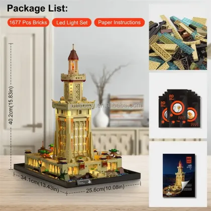 Funwhole F9008 Alexander Lighthouse: An Educational Toy Puzzle Assembly Building Block Game