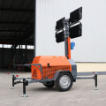 Neue manuelle Rotation 7m Mast 4*400W Anhängermontage LED Lighting Tower