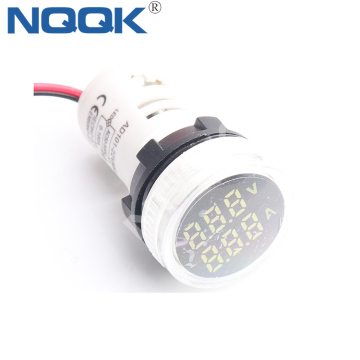 22mm White LED Digital Voltmeter Ammeter 100A 500V AC