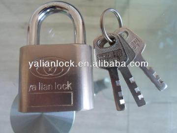 Nickle plated big round corner iron padlock
