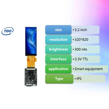 TDO 3.2 Inch IPS HMI Screen 320*820 TFT LCD Display Module for Arduino/STM/ESP with TTL Interface
