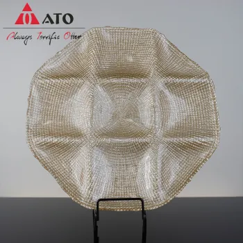 Luxury Glass Charger Plates Gold for Wedding party