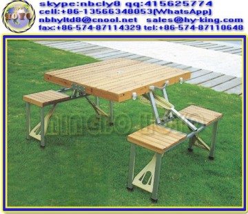 Wooden folding camp tables set , camping folding tables set , portable camping tables