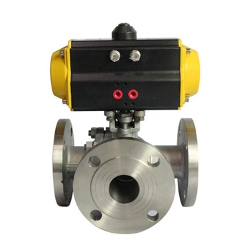 COVNA Pneumatically Actuated 3-Way Stainless Steel Flanged Ball Valve: High-Quality Control Solutions
