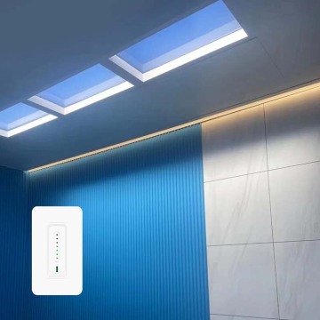LED Aluminum Pitched Roof Intelligent Ultra-Thin Skylight for Kitchen, Corridor, and Basement Lighting
