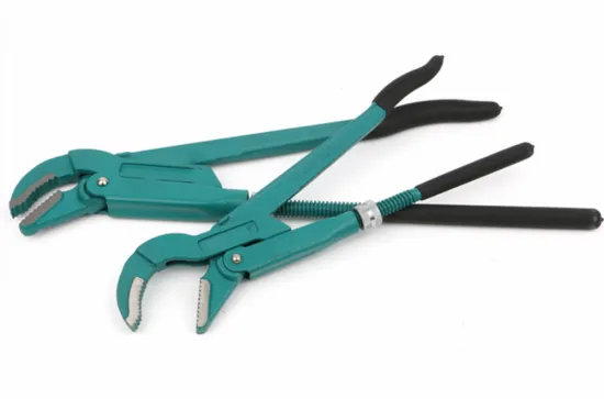 Bent Nose Pipe Wrench With Dipped Handle