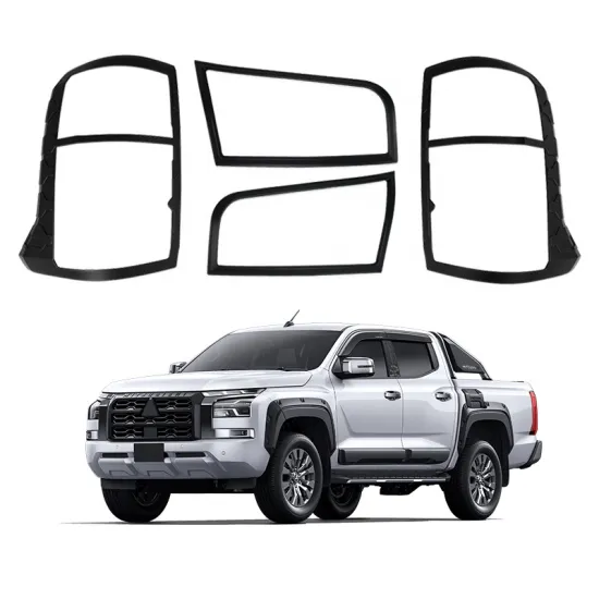 Black Headlight Taillight Cover Trim for Mitsubishi L200 Triton 2023-2024 Accessories