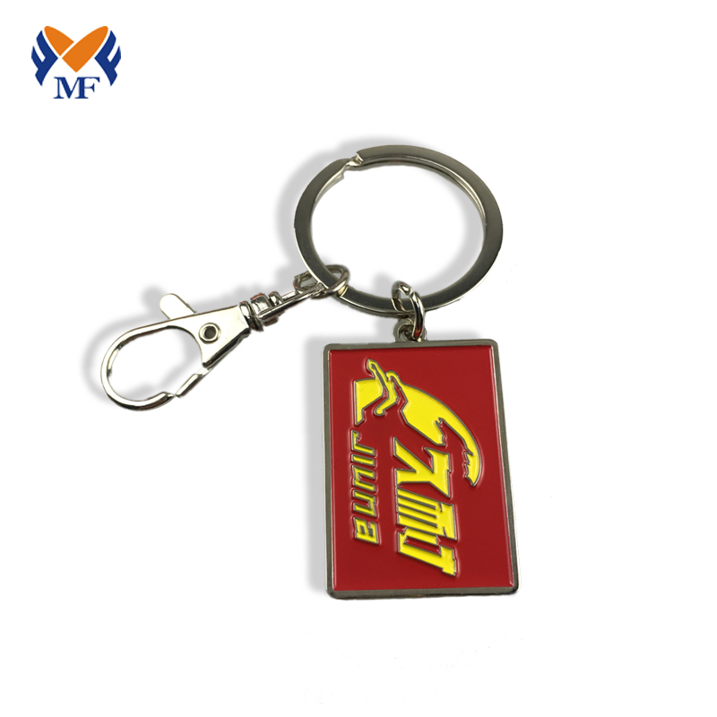 Keychain Kulit Enamel Lembut Square Logam