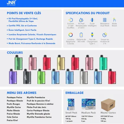 Disposable JNR Aurora 27k puffs vape