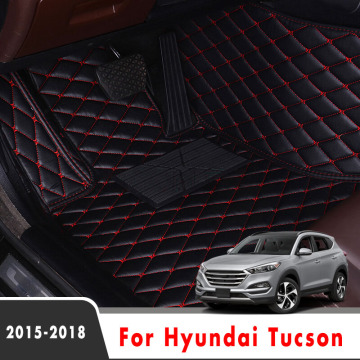 Car Floor Mats For Hyundai Tucson 2018 2017 2016 2015 Auto Interior Accessories Leather Carpets Styling Custom Waterproof Parts