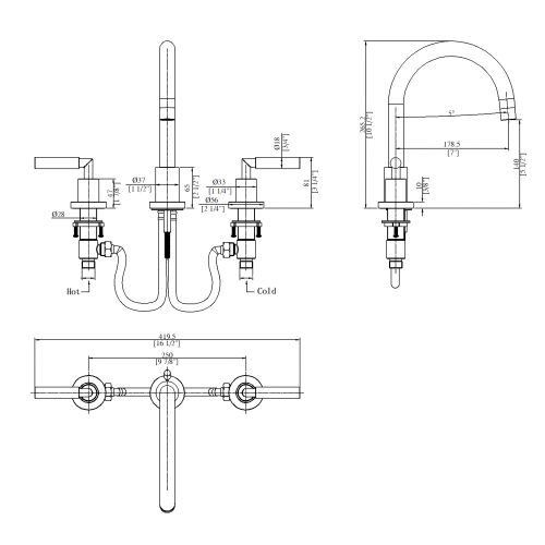 Deck Mounted Dual Handle Faucet Dual Handle Deck Mount Basin Faucet Manufactory