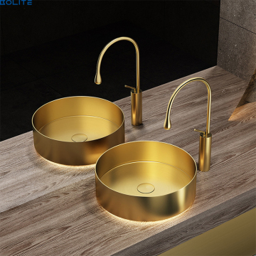 2024 New Design 304 Gold Bathroom Stainless Steel Sink for Washing Hands