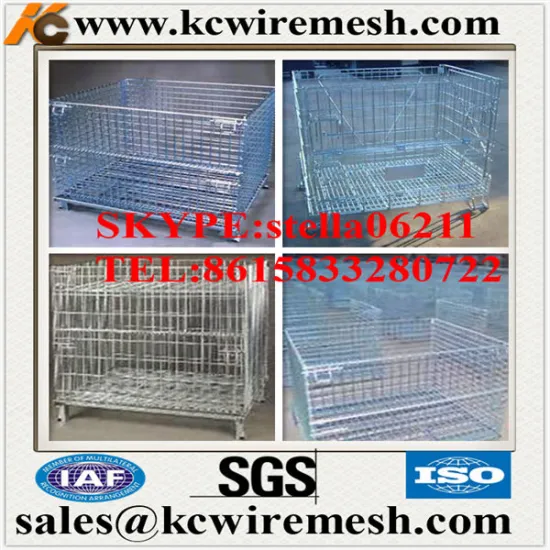 Here!!! Factory!!!!!!! KangChen Hot Sale Hot Dipped Galvanized Folding Wire Container for Storage