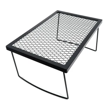 Outdoor Patio Furniture: Discounted Black Square Grill and Dining Tables for Camps and Gardens