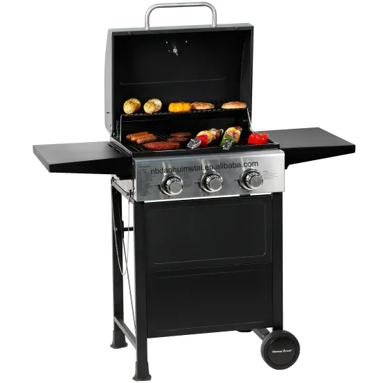 Hot Sale Factory Stainless Steel Outdoor BBQ Gas Grill for Garden Barbecue 3 Burners  Gas Grill with Side Burner
