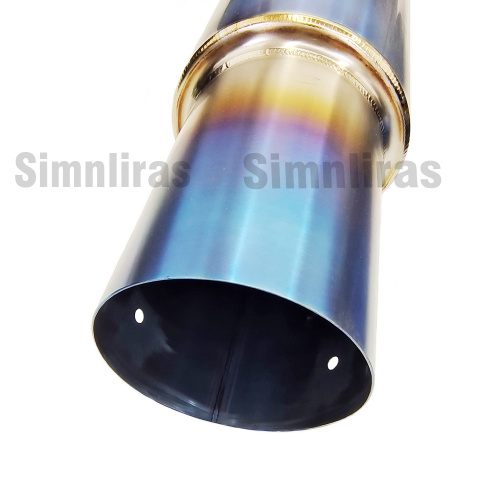 Single Out Burnt Blue Titanium /Edelstless-Achse-Rückenschalldrüse-Auspuff für Subaru WRX & STI 15-21