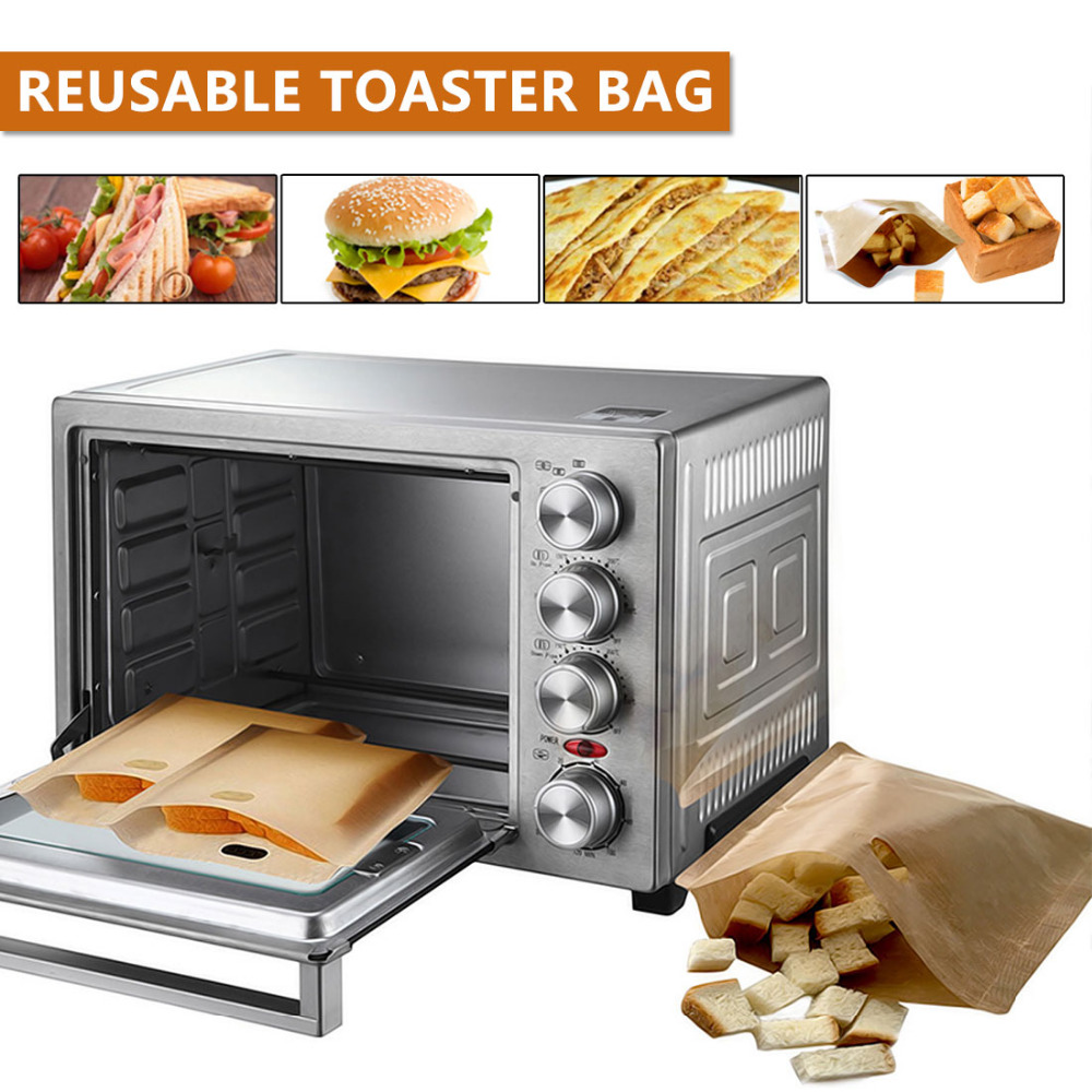 Hot Selling Reusable Toaster Bag Non Stick Bread Bag Sandwich Bags Coated Fiberglass Toast Microwave Heating Pastry Tools