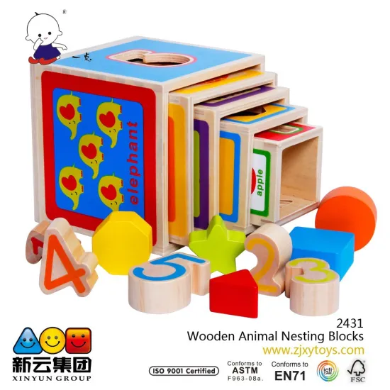 Wooden Animal Nesting Blocks 2015 NEW wood toys