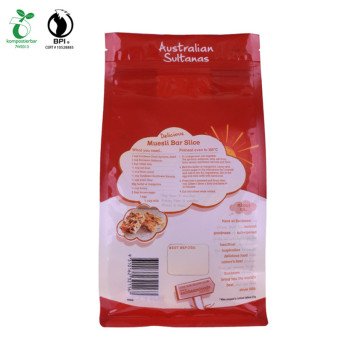 Stand up Gusset Pouch Food Bag Dengan Jendela Bening dan Ritsleting Atas untuk bedak dan makanan kering