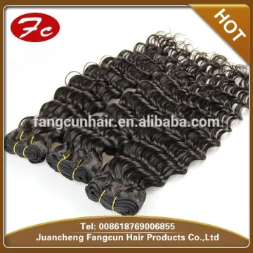 Double weft virgin Brazilian water wavy hair weft unprocessed and wholesale