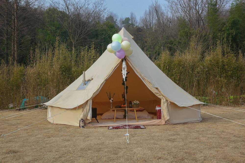 4M/5M Double Walls Bell Tent for 4-6 Person