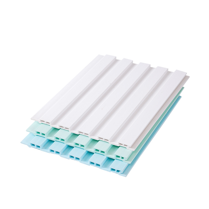 Bảng điều khiển tường WPC màu xanh và trắng