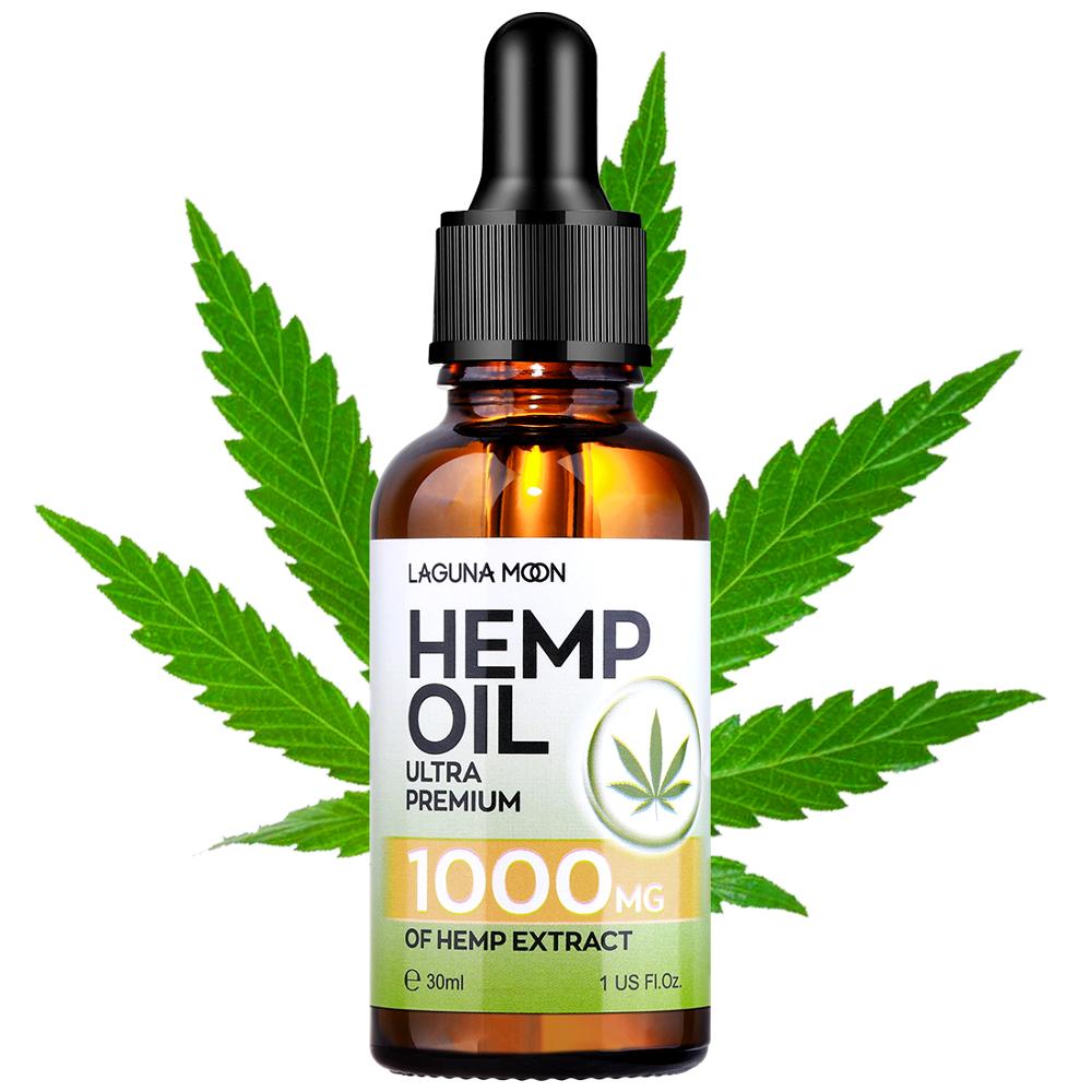 Lagunamoon 30ML Organic Hemp Oil Hemp Seed Essential Oil 5000Mg Bio-active Oil Hair Growth Massage Pain Relief Anxiety Reduce