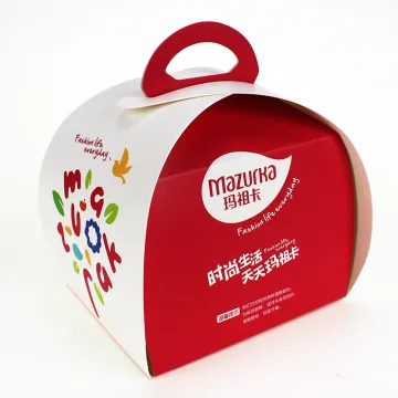 Cardboard take away cake box with logo
