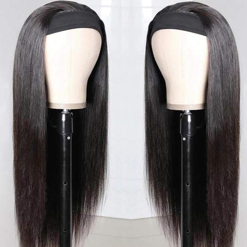 Headband Wig Human Hair Straight