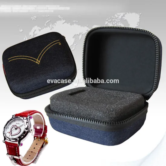 jeans watch case of custom eva watch box of hard eva watch bag of eva hard watch case with foam inserts and zipper