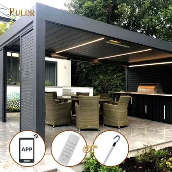 TUYA APP Controlled Motorized Louvered Roof Pergola
