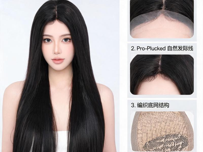 14‑30 Inch Natural Black Human Hair Wig Deep Wave 13x4 Lace Frontal Wig