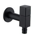 Tout le cuivre robinet froid simple robinet de machine à laver noir mat robinet à ouverture rapide balcon placage noir