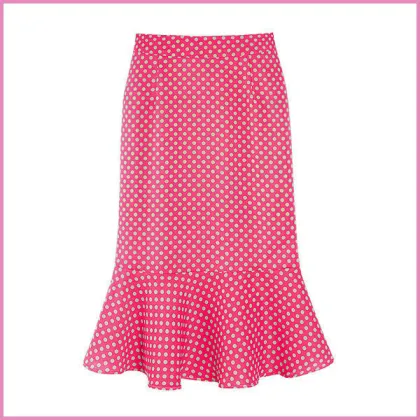 vintage straight top bottom waved chiffon skirt