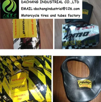 Motorcycle tire with tube ROMO pouplar pattern